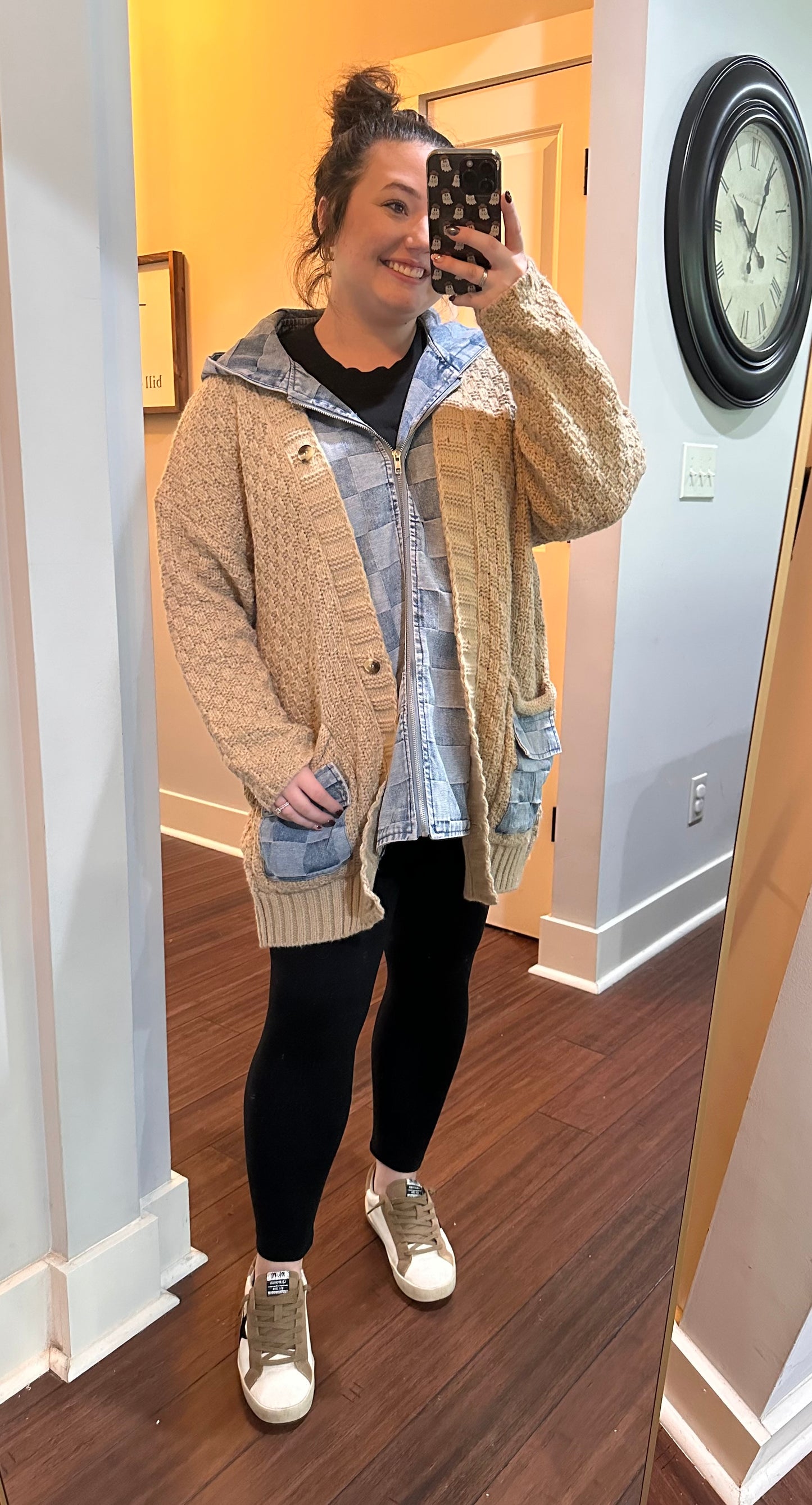 DENIM SWEATER CARDIGAN