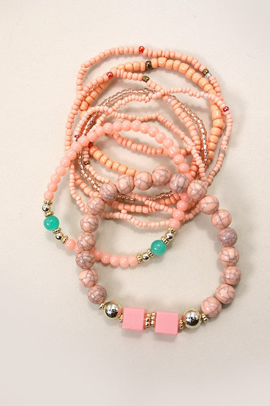 SEED BEAD STRETCH BRACELET SET