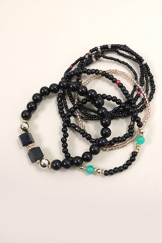 SEED BEAD STRETCH BRACELET SET