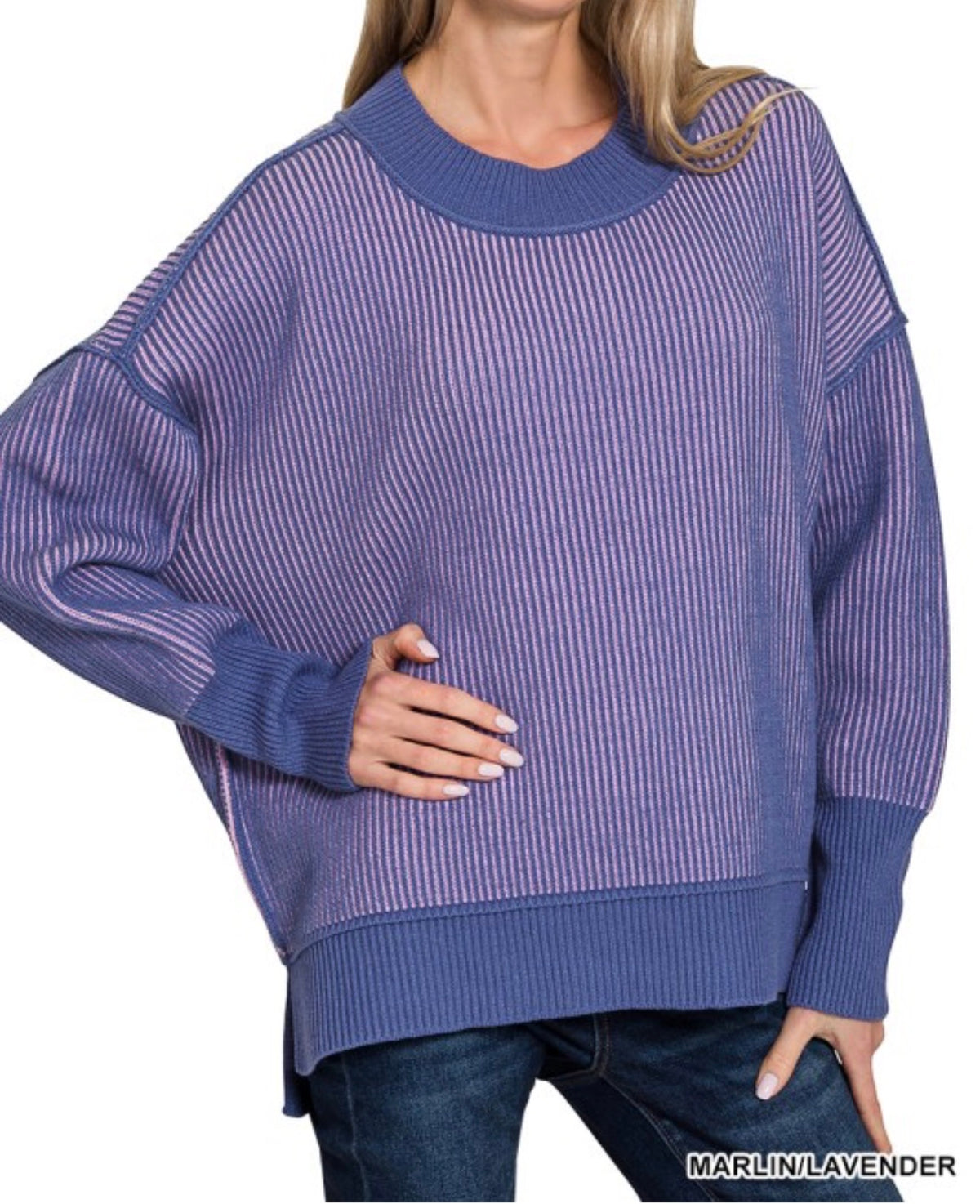 GRETA TWO TONED SWEATER
