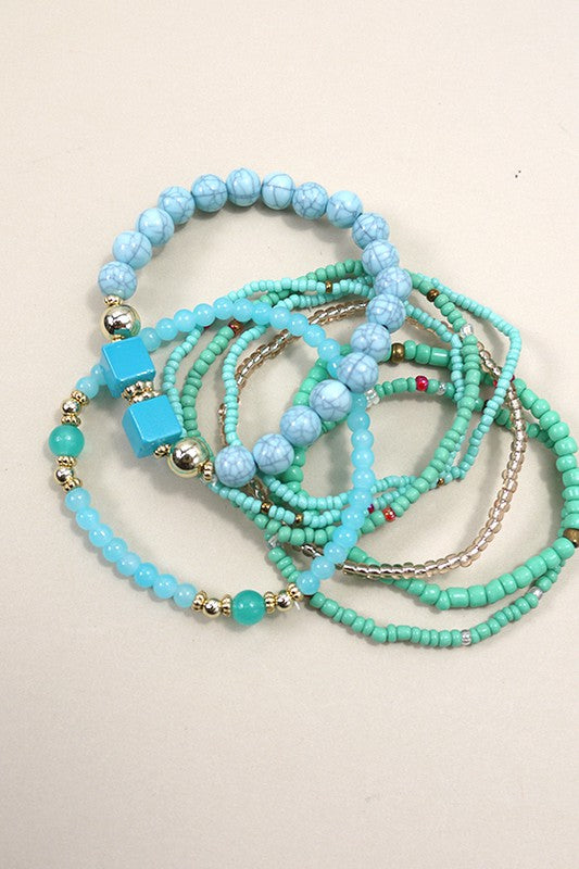 SEED BEAD STRETCH BRACELET SET