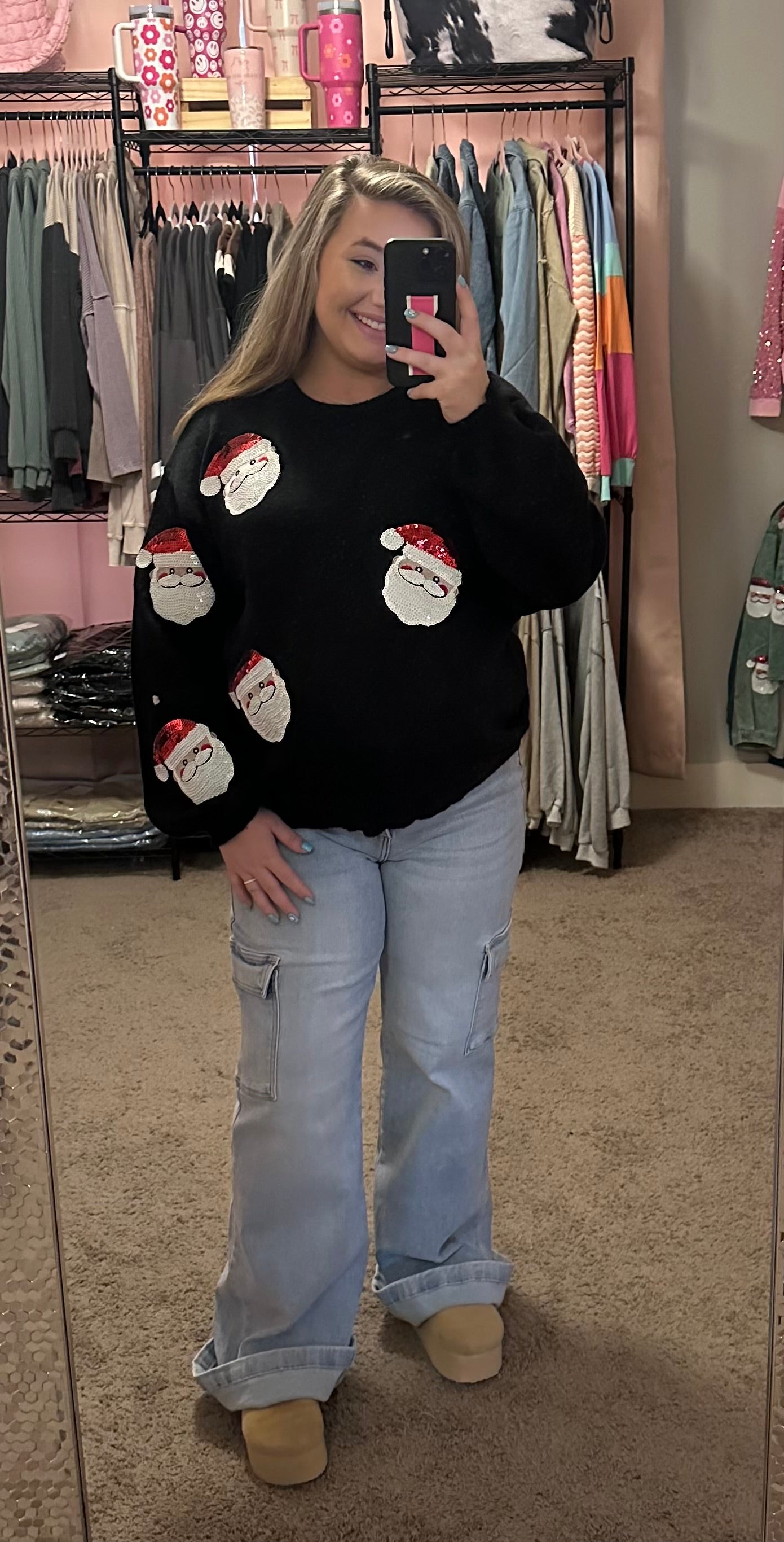 SEQUIN SANTA SWEATER