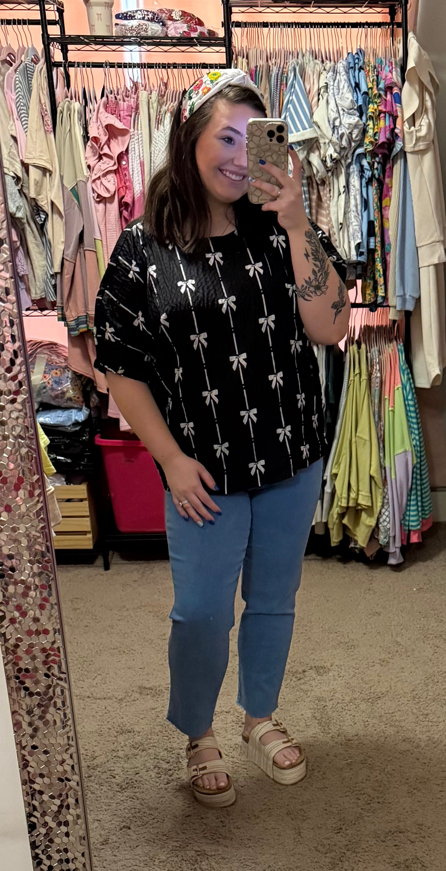 SARA BOW PATTERN TOP