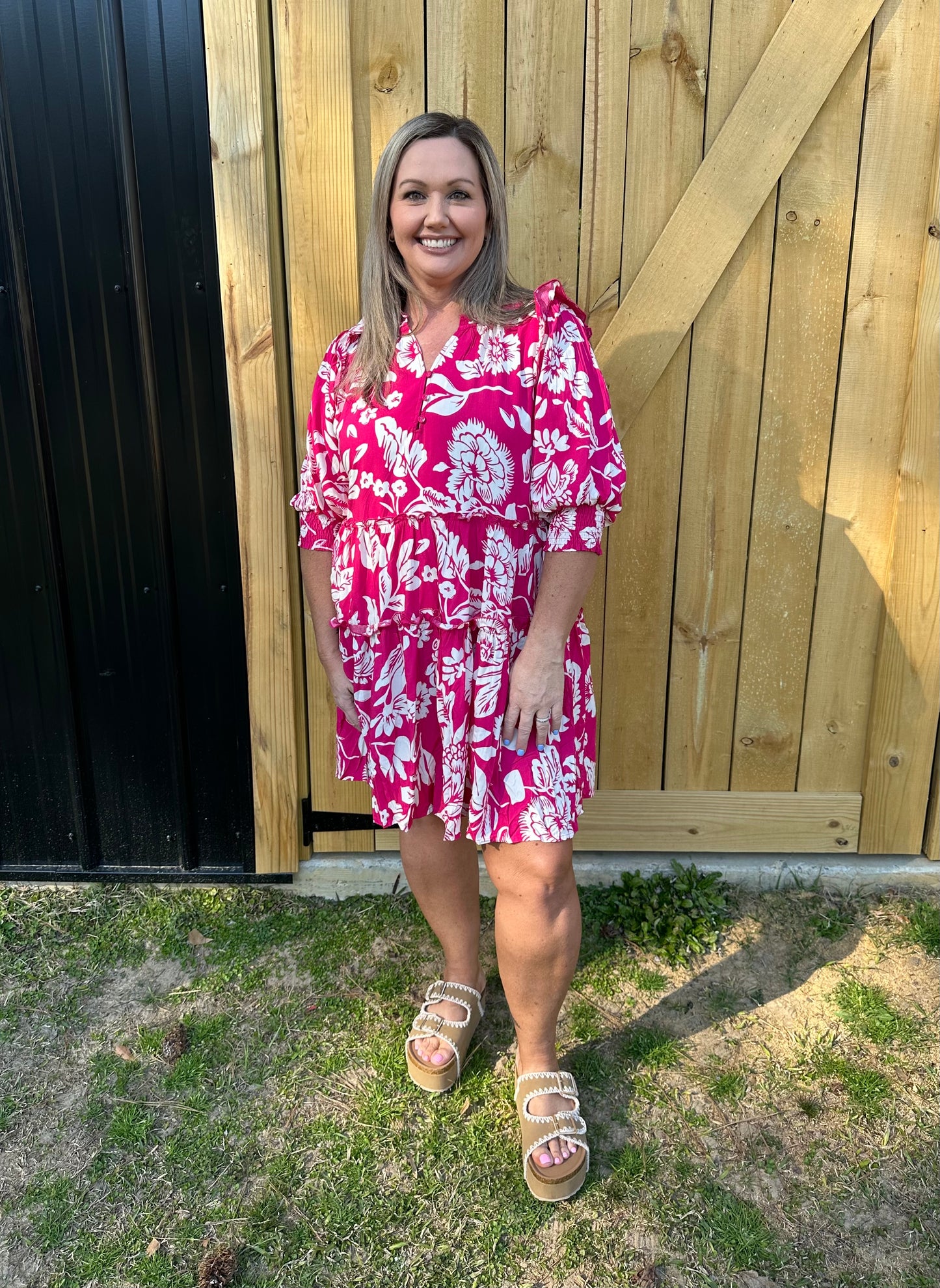 CURVY HAZEL SPLIT NECK DRESS