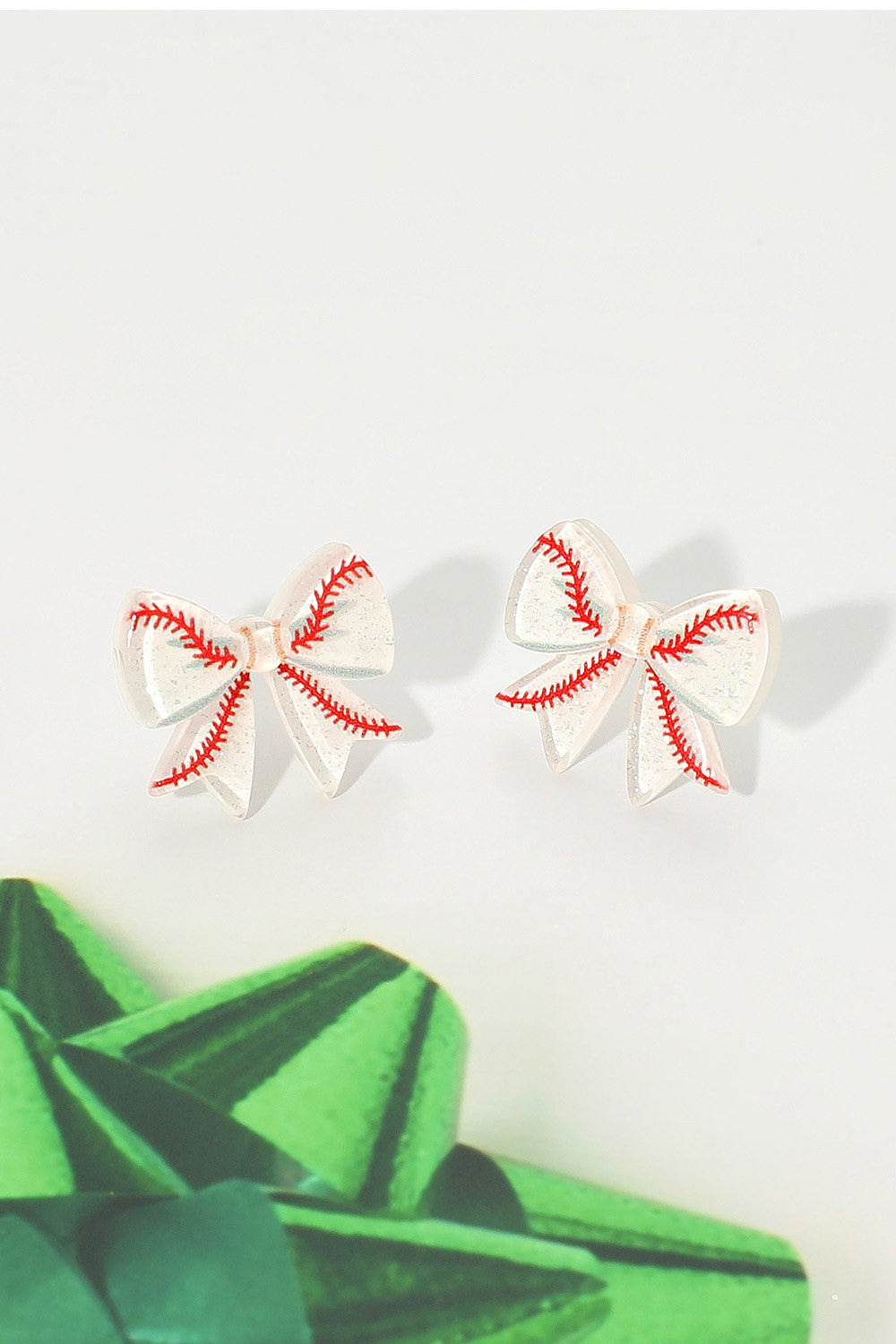 BASEBALL BOW EARRINGS