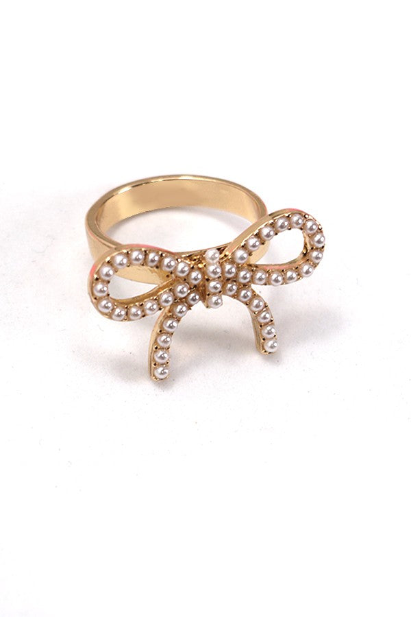 CLASSIC PEARL BOW RING