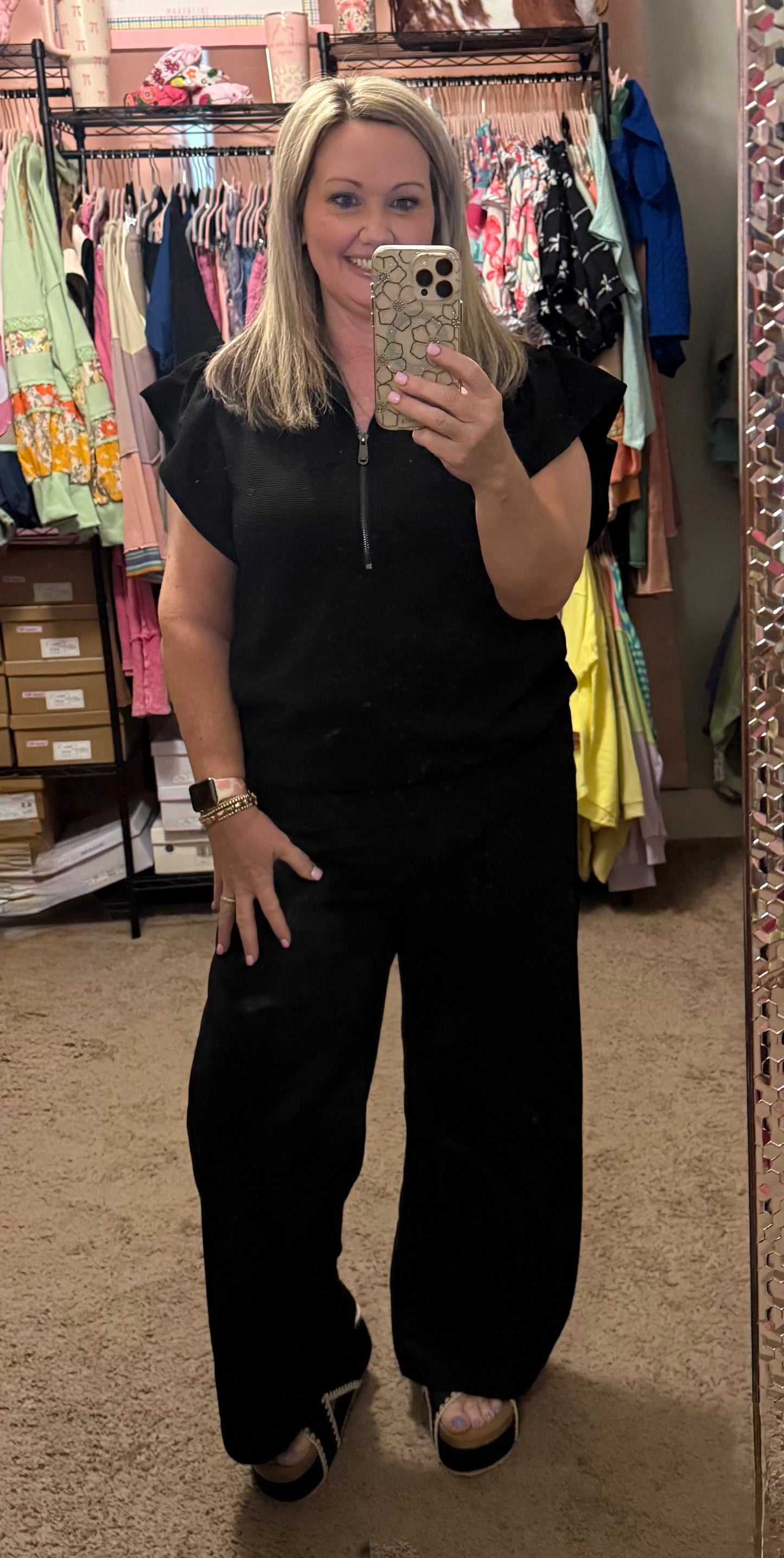 RUFFLED SLEEVE PANT SET