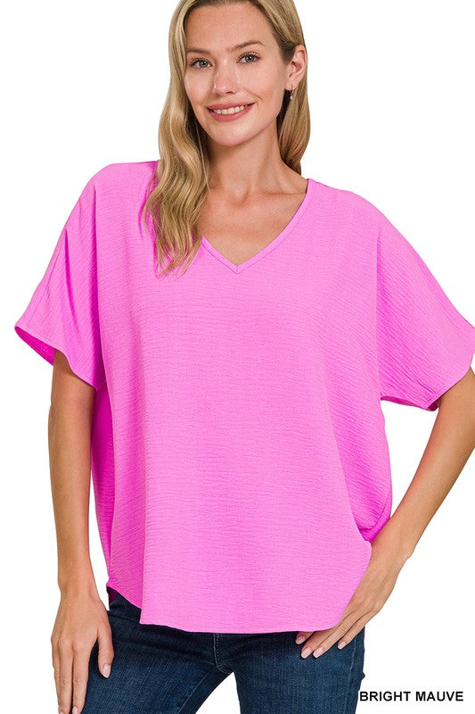 Woven Dolman Sleeve Top