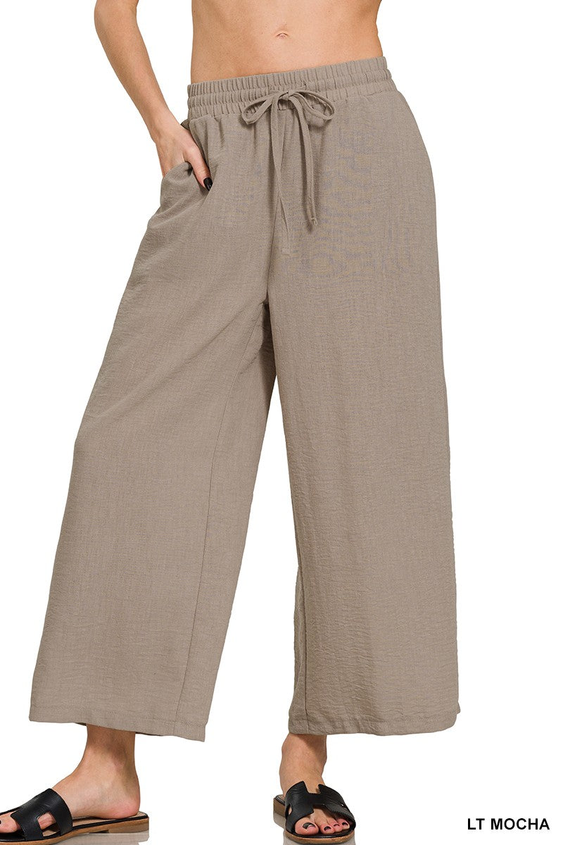 WOVEN CREPE PANTS