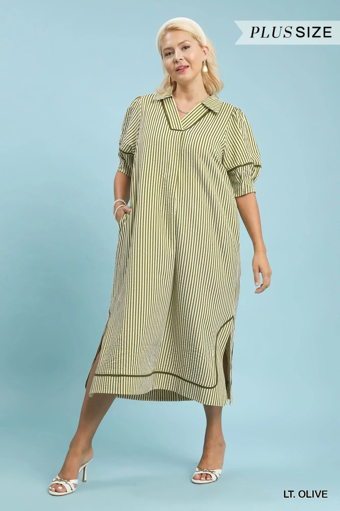 STRIPED MIDI DRESS **CURVY**