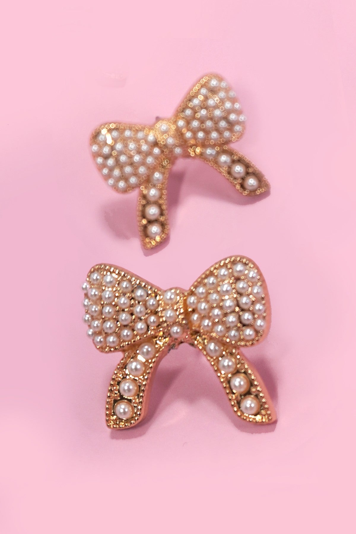 PEARL PAVE BOW EARRING