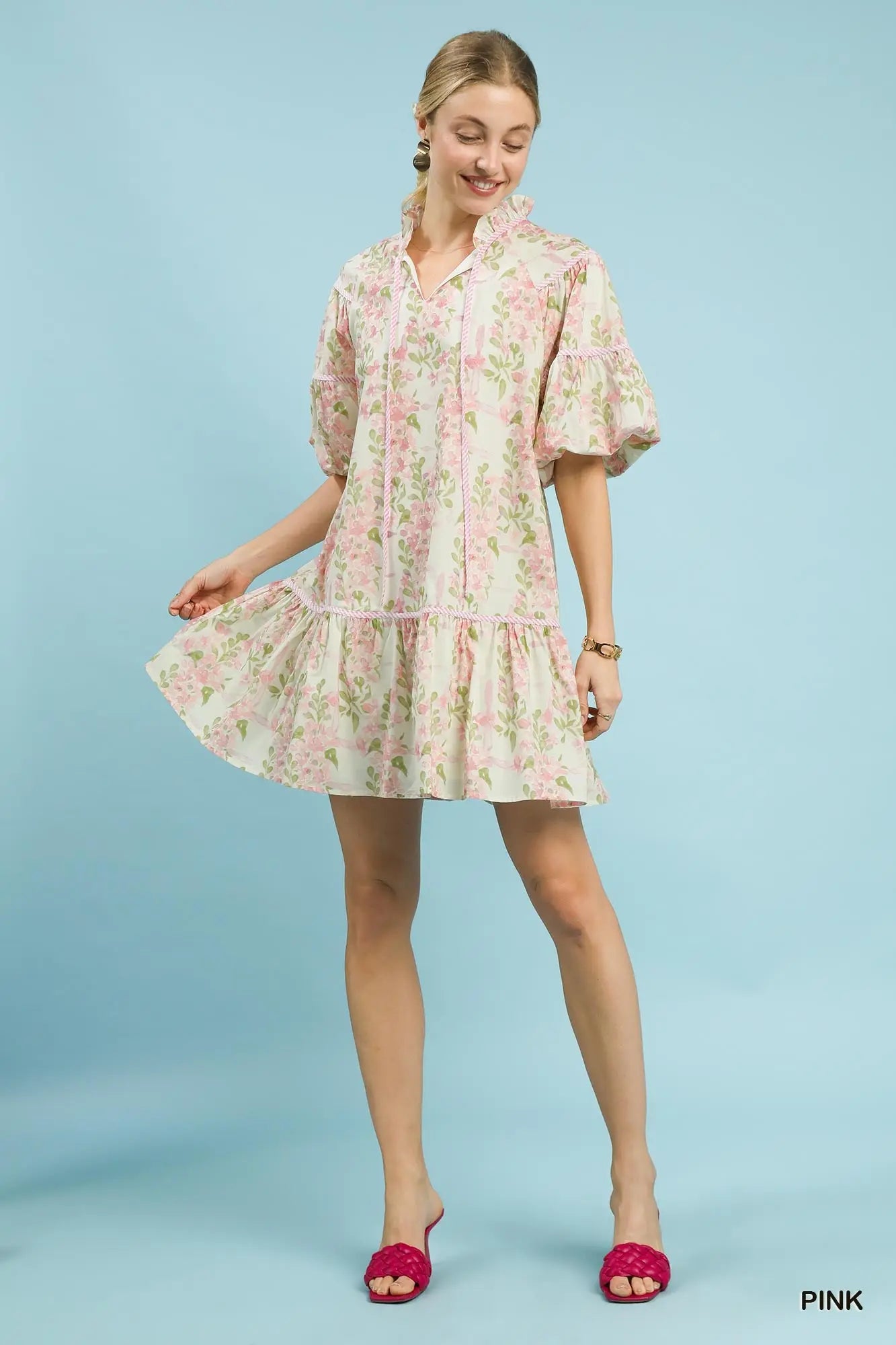 FLORAL BREEZE BABYDOLL DRESS **CURVY**