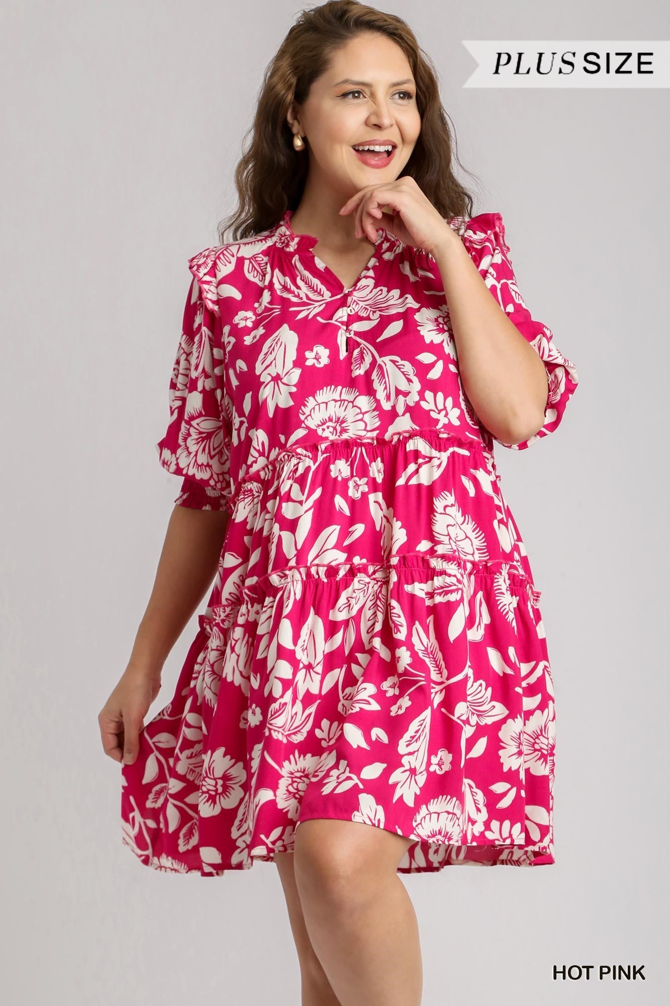 CURVY HAZEL SPLIT NECK DRESS