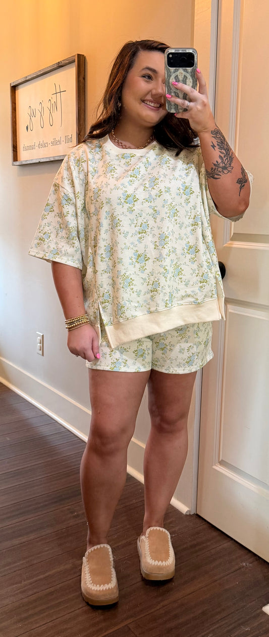 SPRING FLOWER SHORT SET