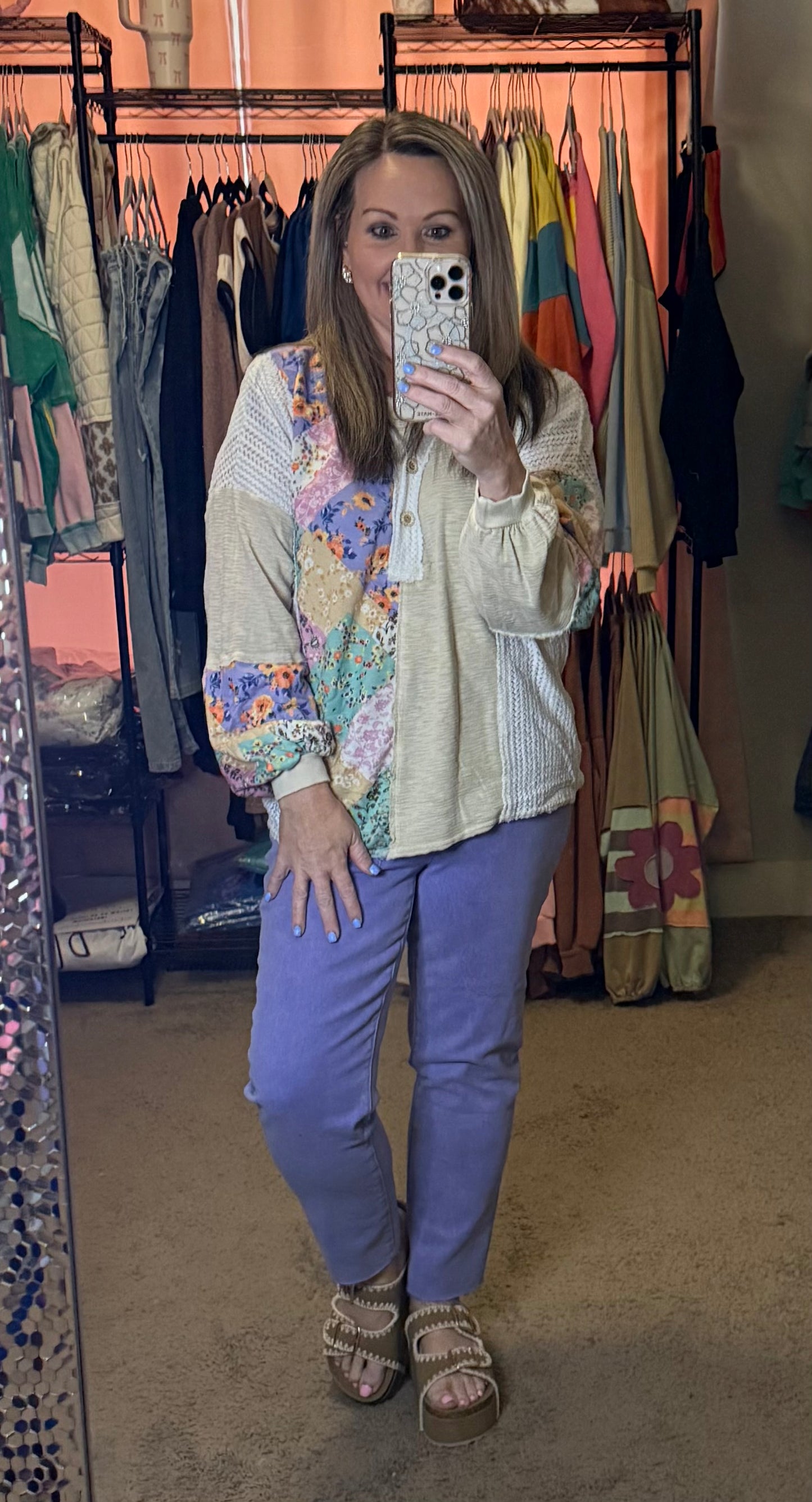 MIRANDA ACID WASHED CROPPED PANTS