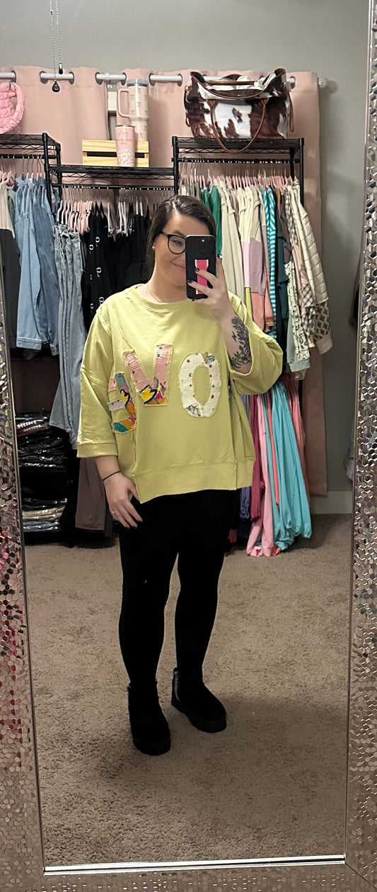 LOVE PULLOVER 3/4 SLEEVES