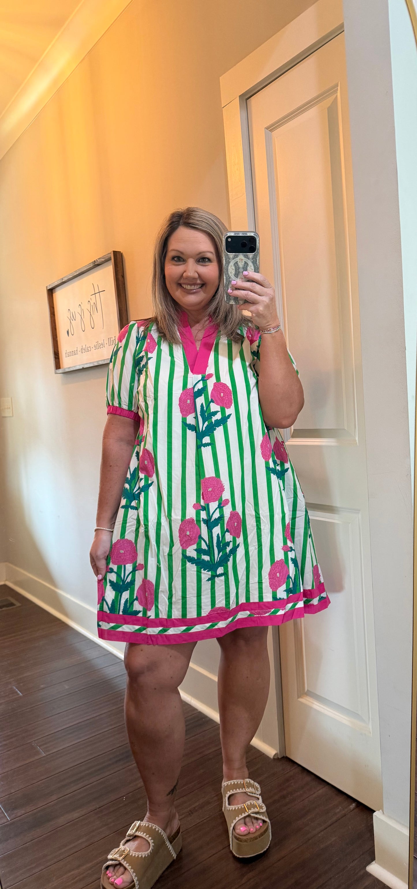 MIX FLORAL STRIPE DRESS