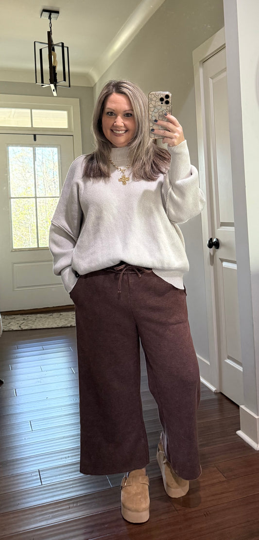 ACID WASH PALAZZO PANTS