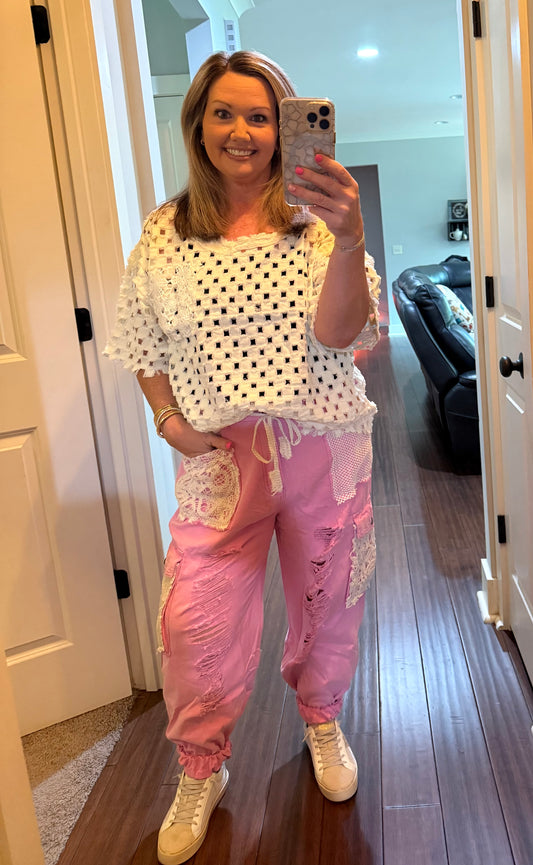BUBBLEGUM PINK JOGGER PANTS