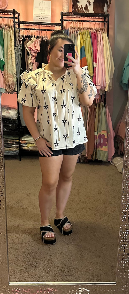 TIFFANY BUBBLE SLEEVE TOP