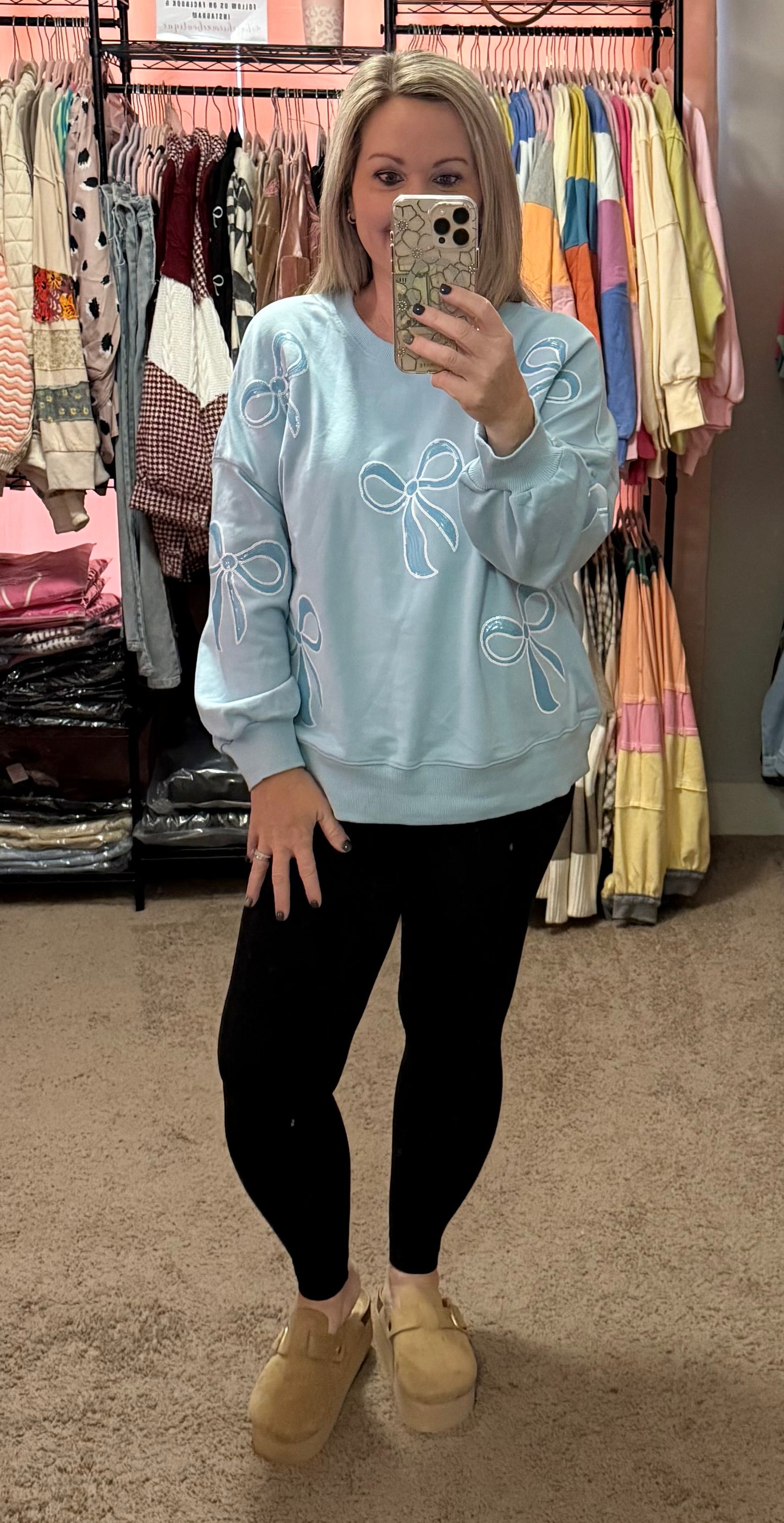 Blue Bow Pullover
