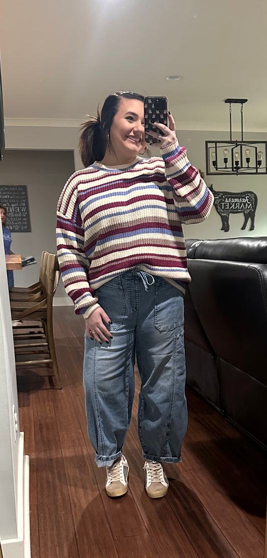 STRIPED KNIT SWEATER