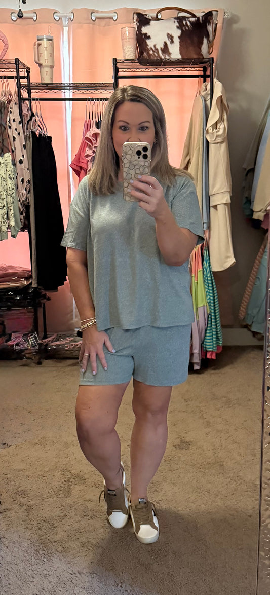 ADELINE MELANGE SHORT SET
