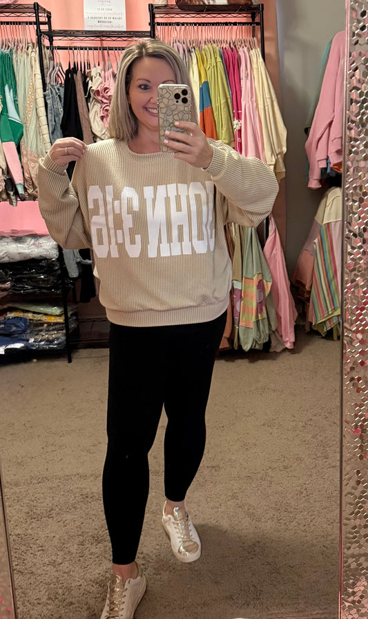 JOHN 3:16 RIBBED PULLOVER