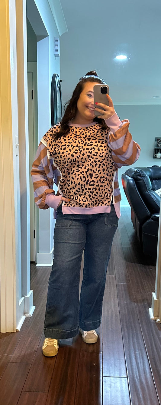 LAVENDER LEOPARD PULLOVER