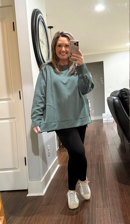 AIMEE SCUBA PULLOVER WITH SIDE SLITS  **REGULAR AND CURVY**