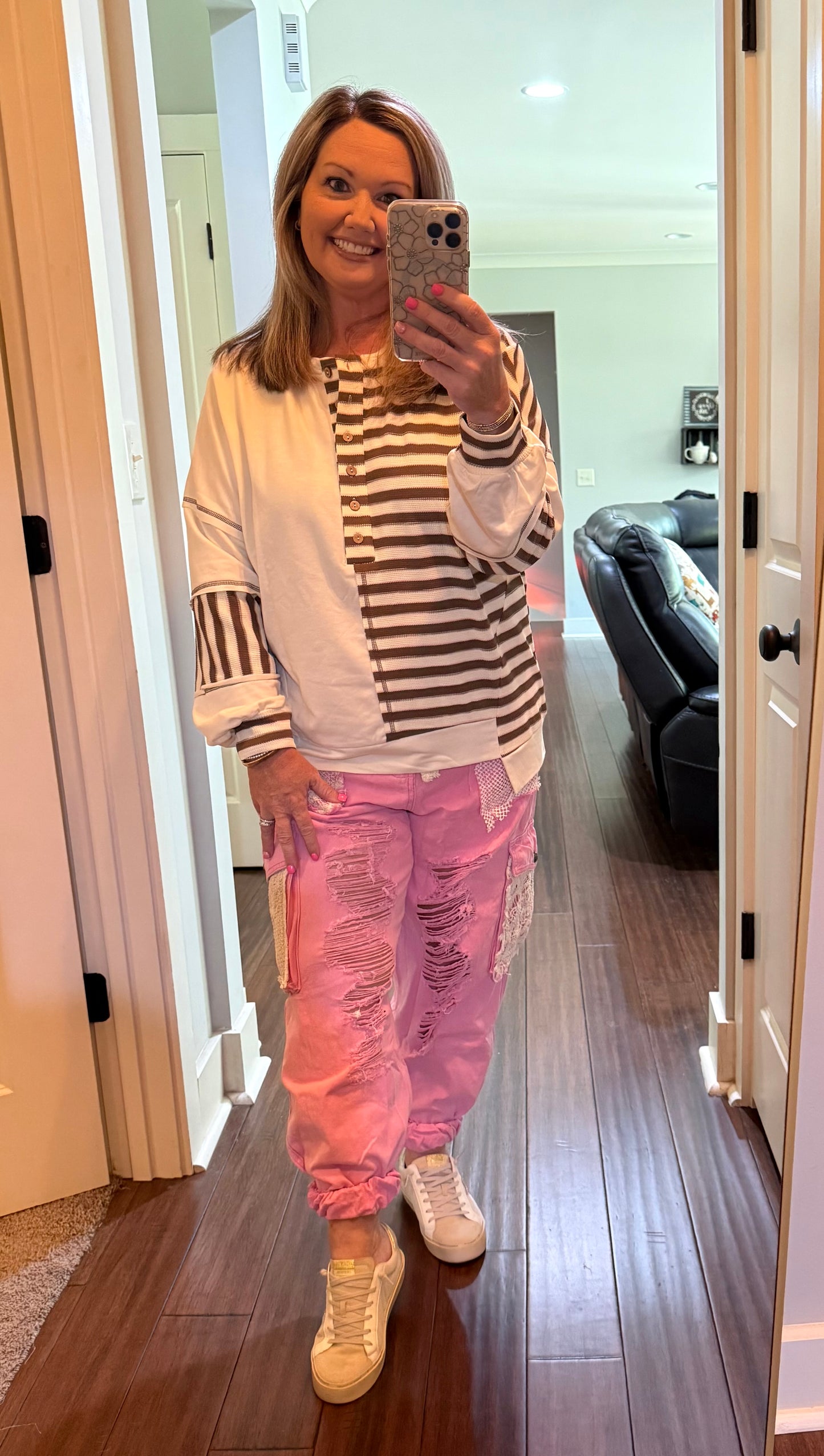 LOLLIE STRIPE AND PATCHWORK TOP