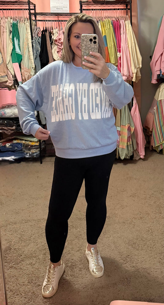 SAVED BY GRACE Graphic Sweatshirt Top