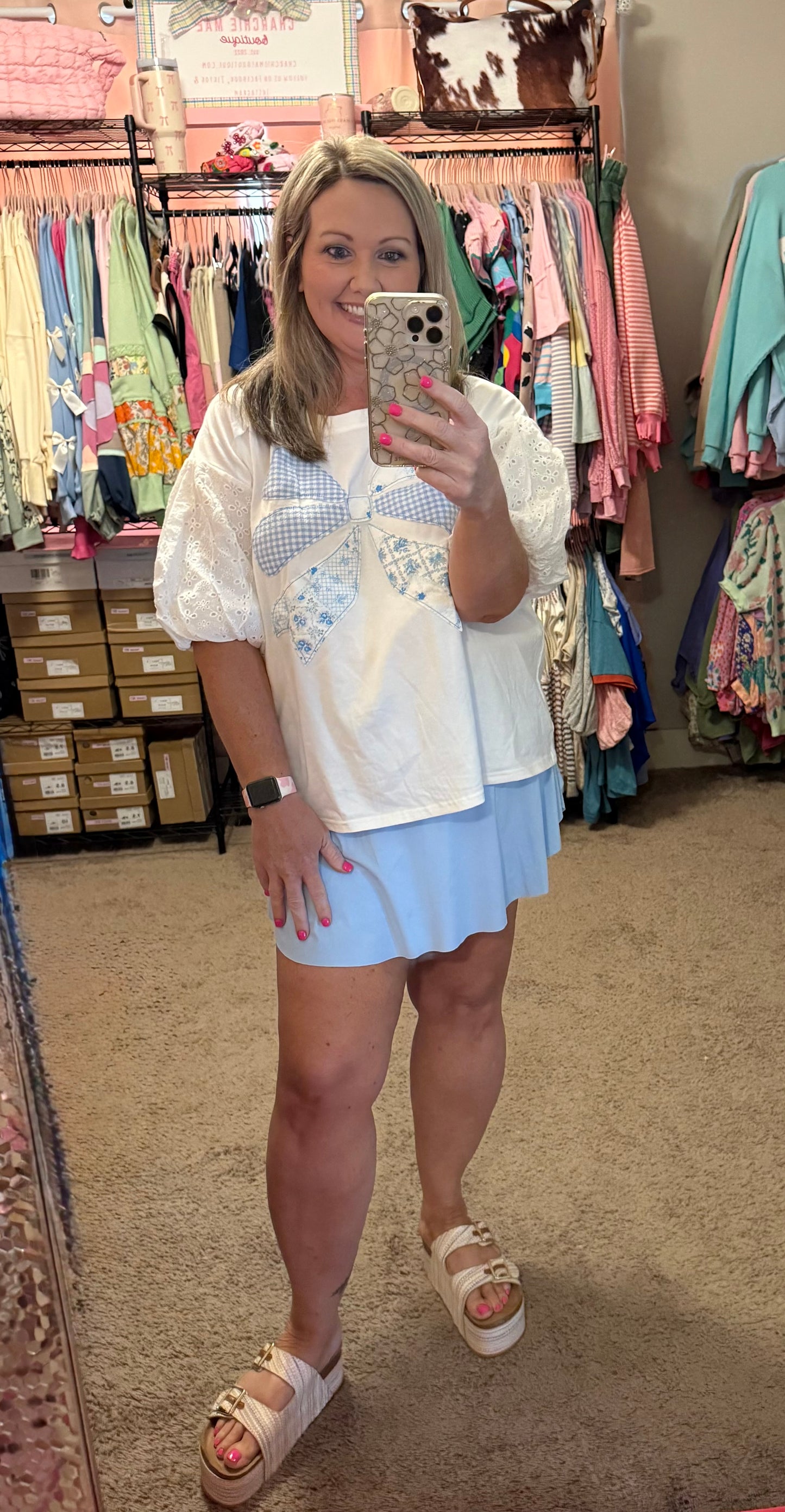 MARTIE PATCHWORK BOW TOP