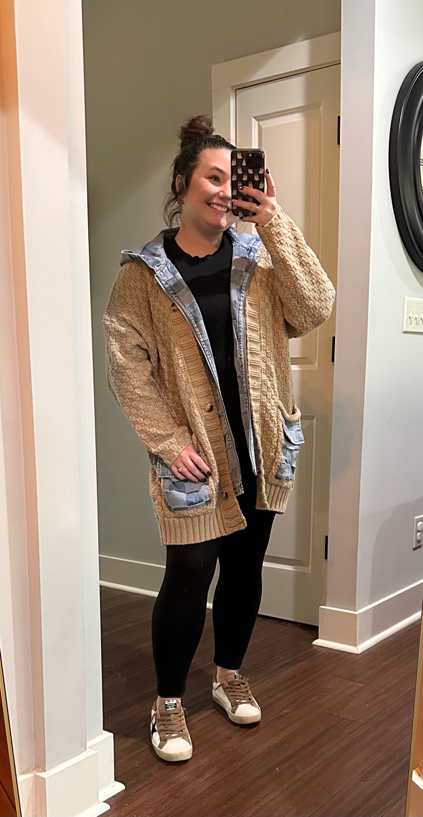 DENIM SWEATER CARDIGAN