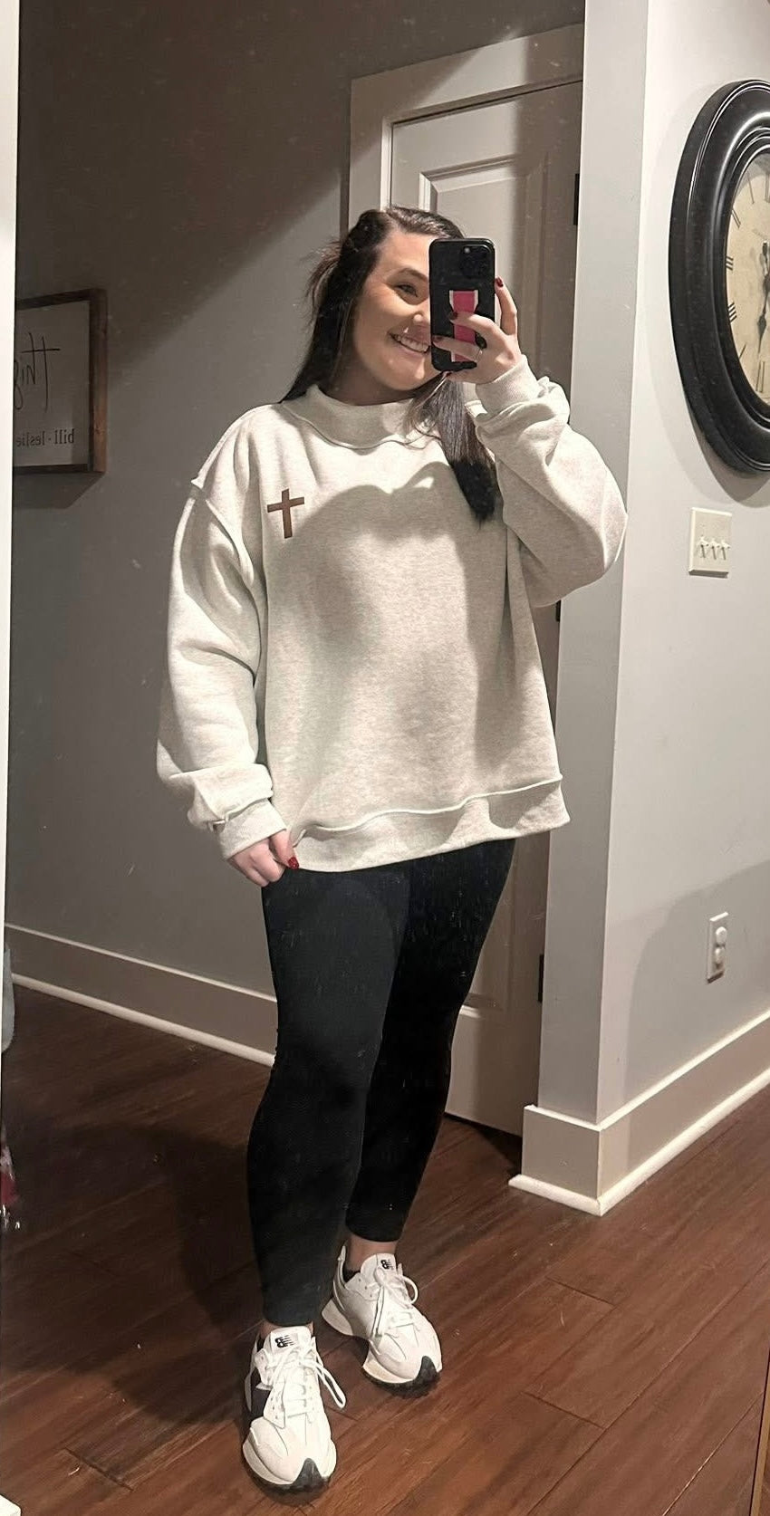 REVERSIBLE SWEATSHIRT---CROSS AND JESUS SAVES