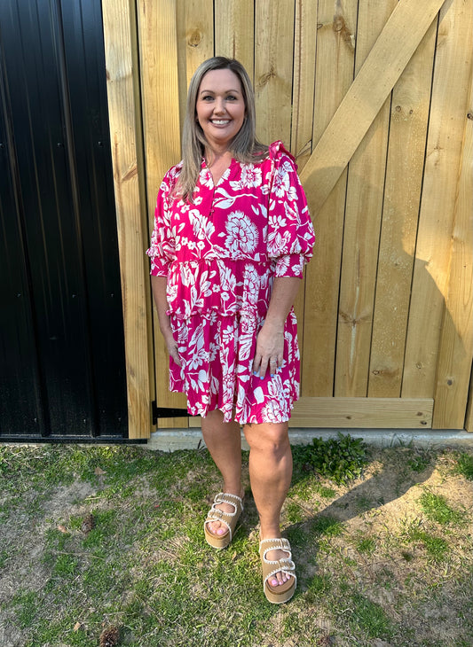 CURVY HAZEL SPLIT NECK DRESS