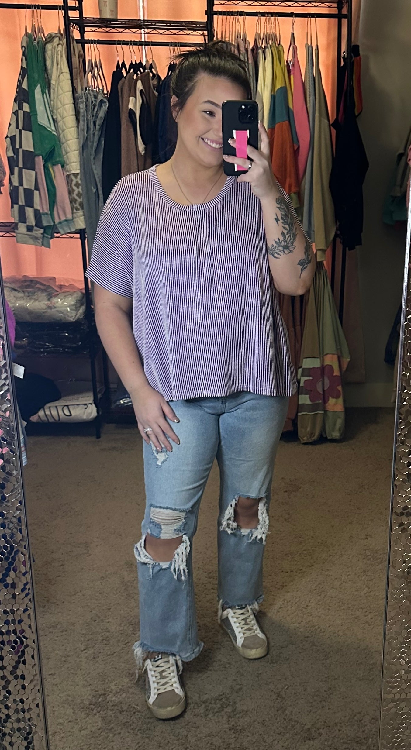 CURVY BEATRICE STRIPED TOP