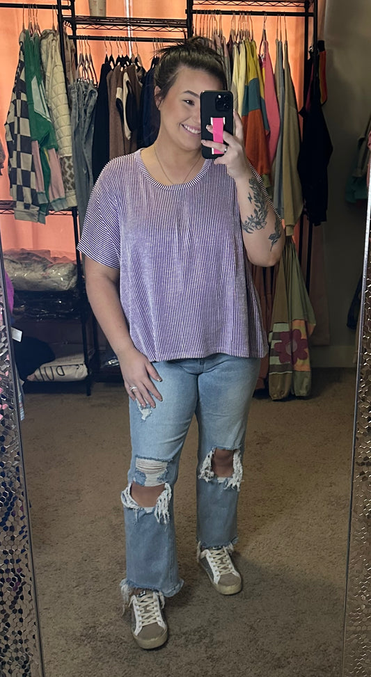 CURVY BEATRICE STRIPED TOP