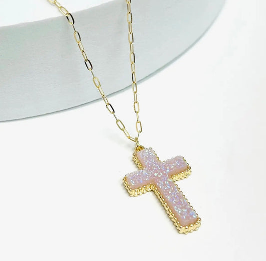 DRUZY CROSS NECKLACE