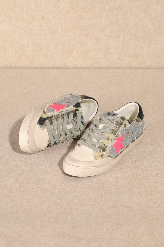VERA GLITTER CAMO SNEAKERS