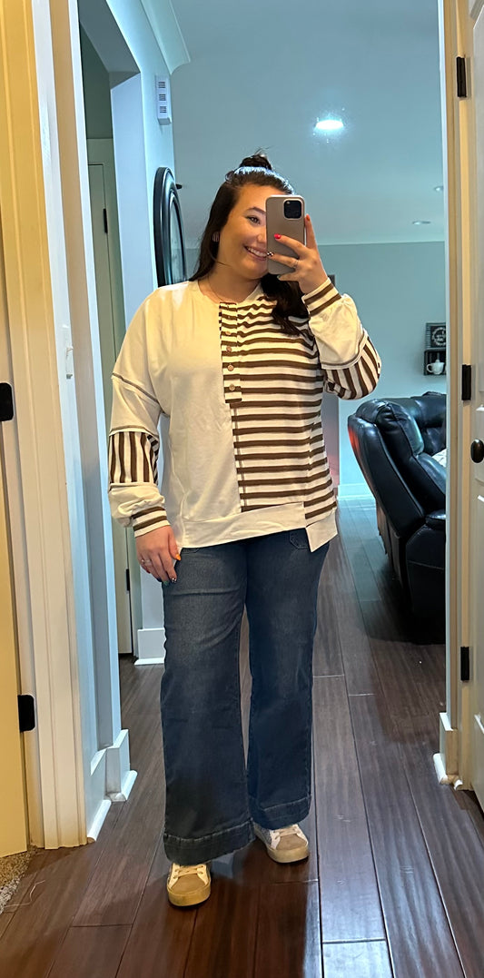 LOLLIE STRIPE AND PATCHWORK TOP