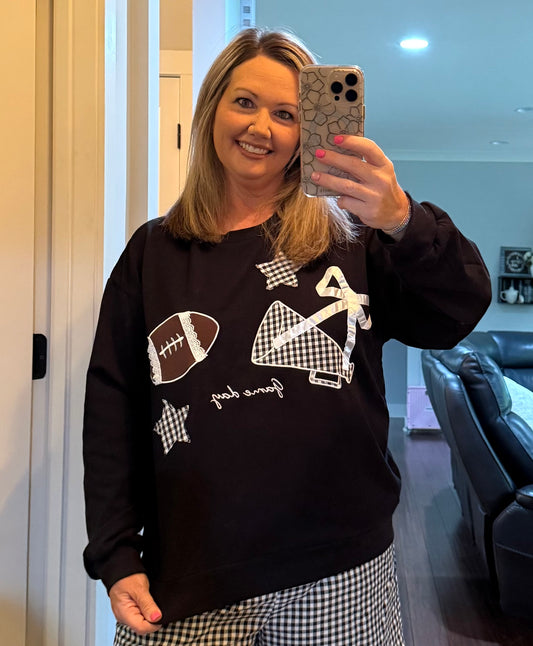 GAME DAY PATCHWORK CREWNECK