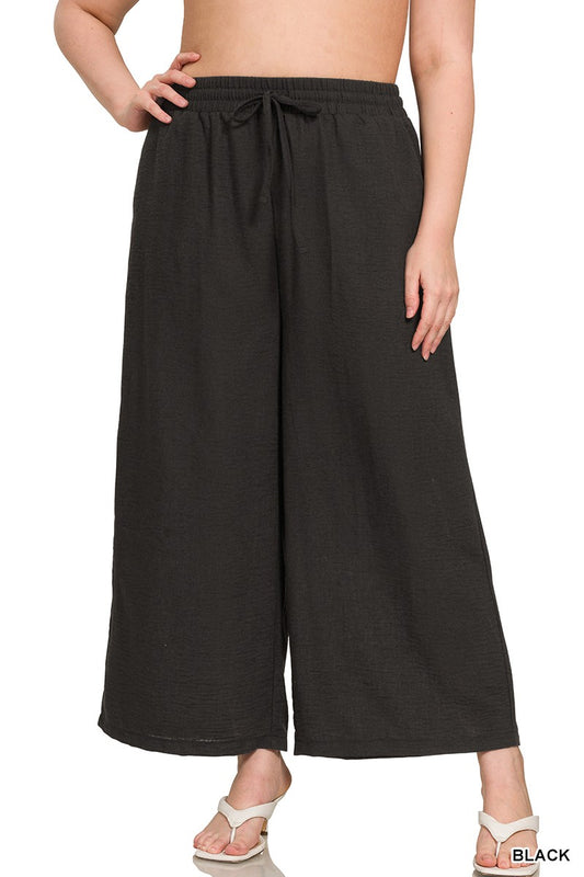 CURVY WOVEN CREPE PANTS