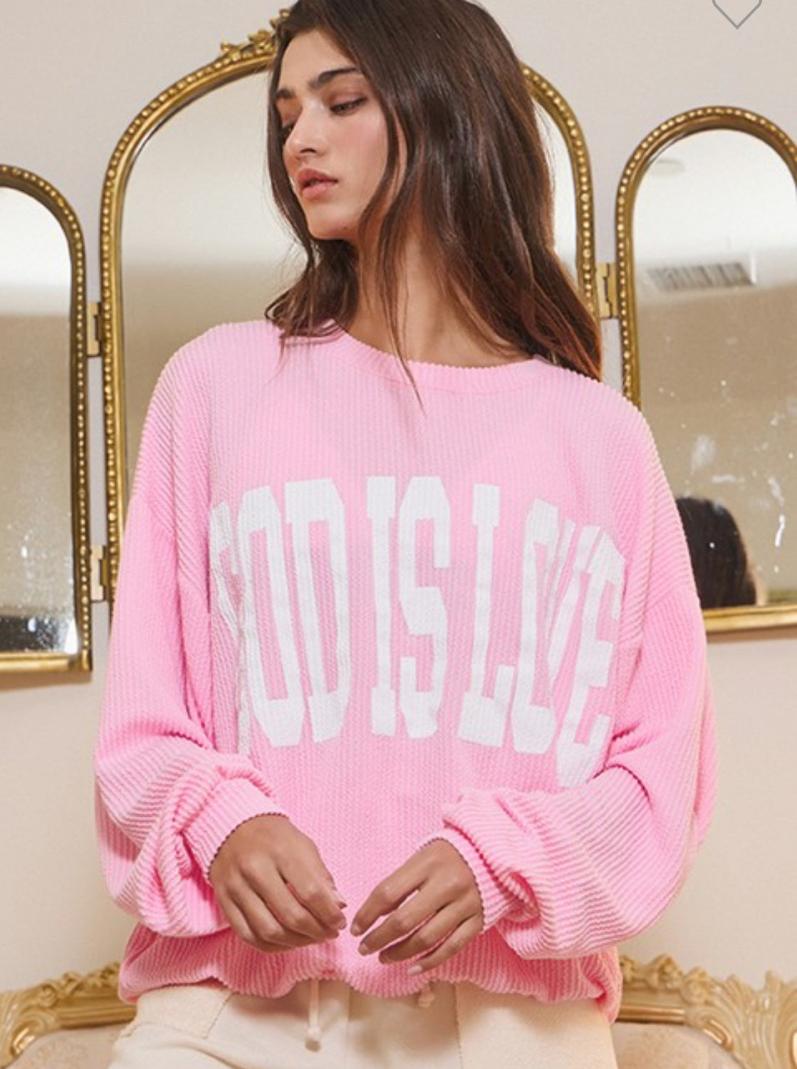 GOD IS LOVE RIBBED PULLOVER