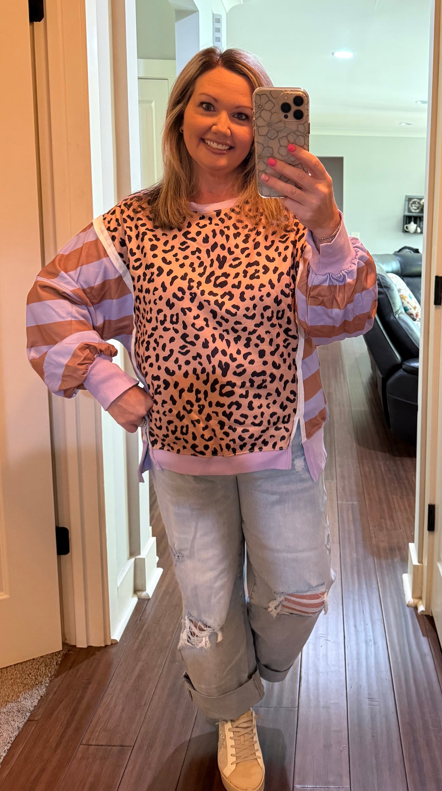 LAVENDER LEOPARD PULLOVER