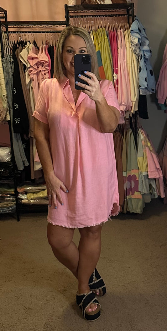 LINEN SHIRT DRESS