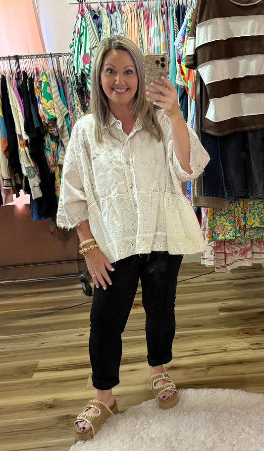 VINTAGE WASHED BUTTON UP