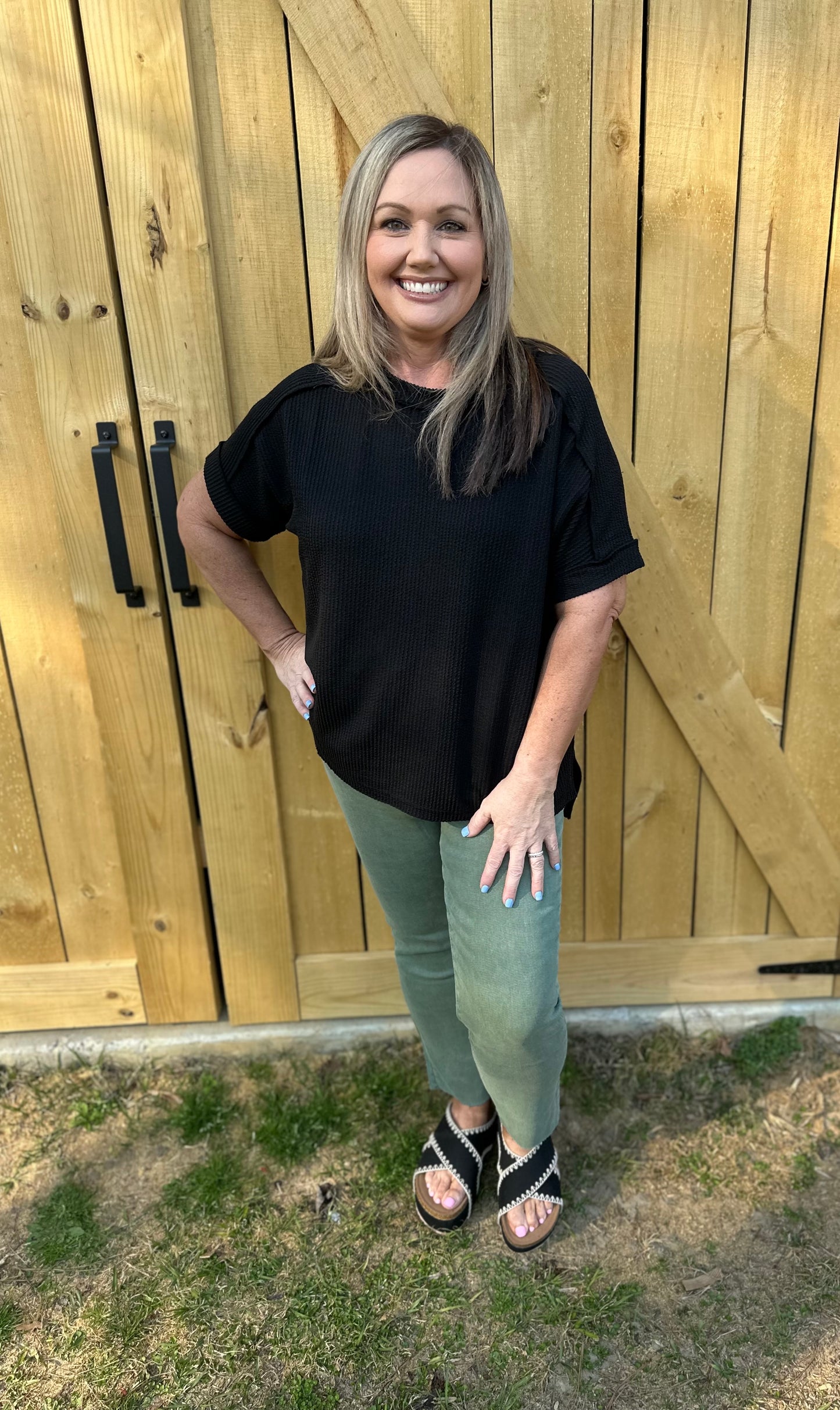 MIRANDA ACID WASHED CROPPED PANTS