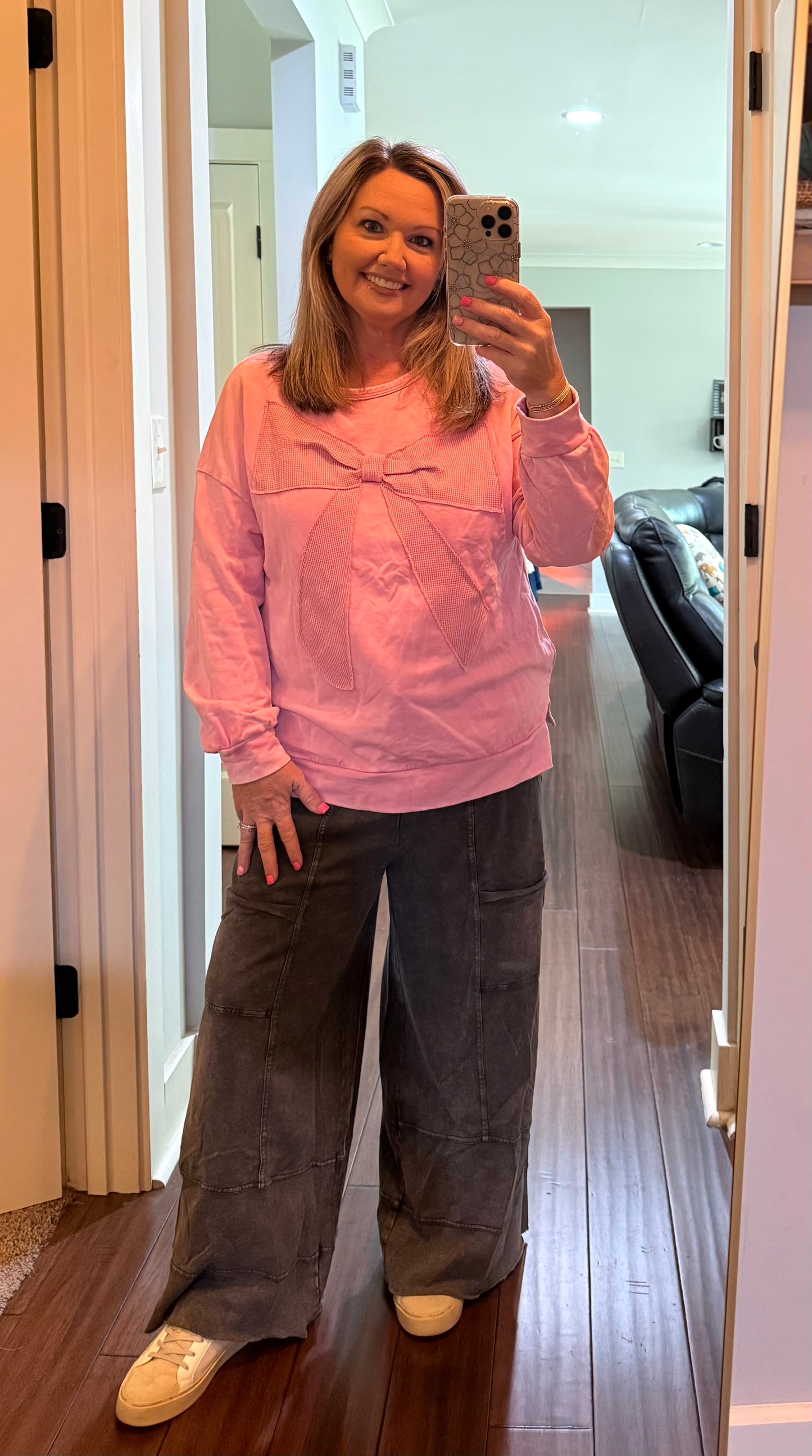 WAFFLE BOW PULLOVER