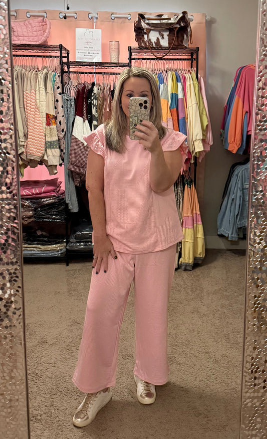 Pink Pearl Pants Set